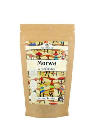 Morwa w czekoladzie bez cukru - 100g - Pięć Przemian