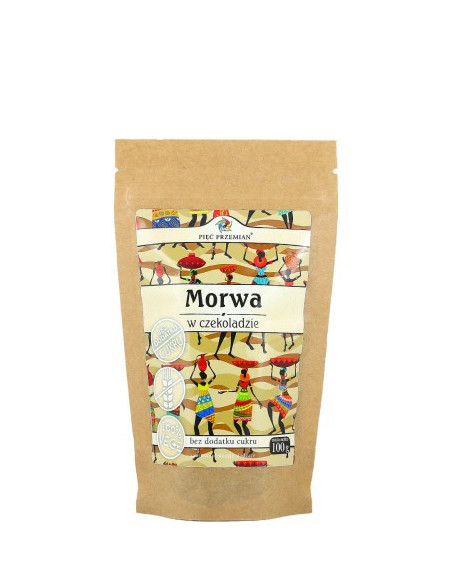 Morwa w czekoladzie bez cukru - 100g - Pięć Przemian