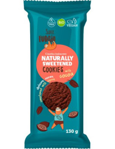 Ciastka z kakao bez cukru bio - 130g - Super Fudgio