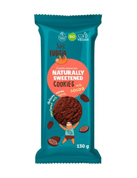 Ciastka z kakao bez cukru bio - 130g - Super Fudgio