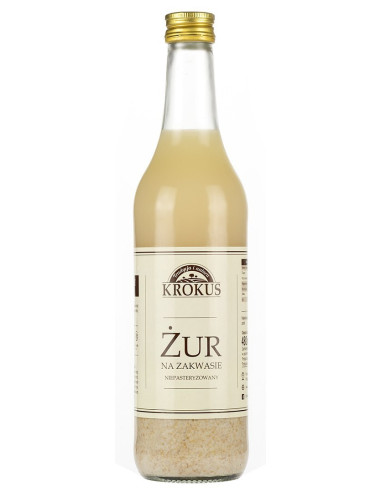 Żur na zakwasie niepasteryzowany - 480ml - Krokus