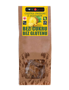 Ciastka owsiane z ananasem bez cukru bezglutenowe Bio - 150g - Puregood