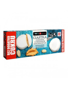 Ciastka z kremem orzechowym w polewie mlecznej bez dodatku cukru - 128g - Puregood