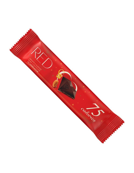 Baton z ciemnej czekolady z migdałami i skórką z pomarańczy bez cukru - 26g - RED Delight