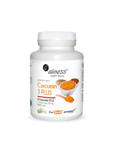 Curcumin 3 PLUS Curcuma 500mg Piperin 1mg - 60kaps - ALINESS