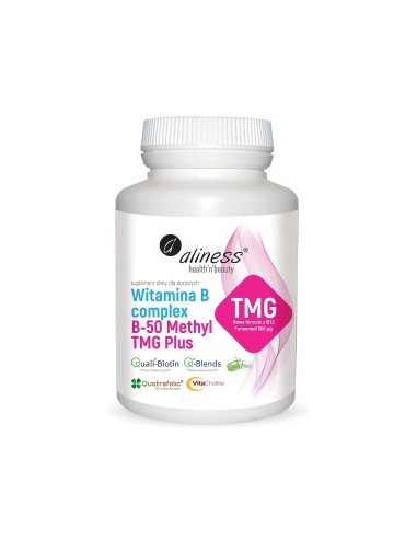 Witamina B complex B-50 Menthyl TMG Plus - 100kaps - ALINESS