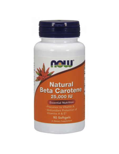 Naturalny beta karoten 7,500 mcg (25,000 IU) - 90kaps - Now Foods