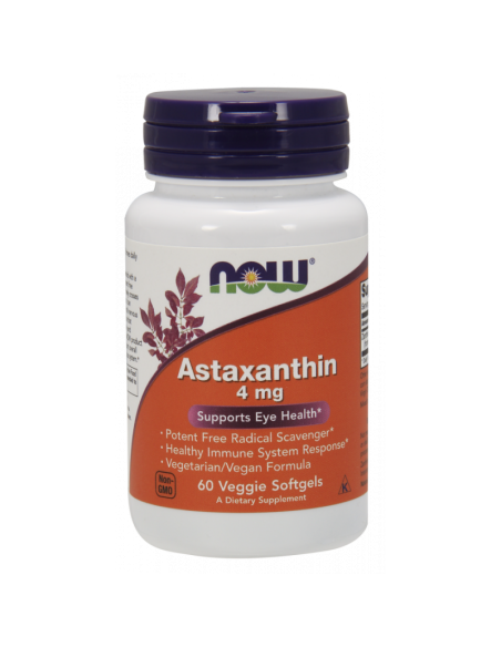 Astaxanthin astaksantyna 4mg - 60 kapsułek - Now Foods