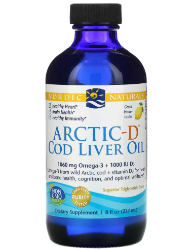 Artic - D cod liver oli (olej z wątroby dorsza) cytrynowy - 237ml - Nordic Naturals