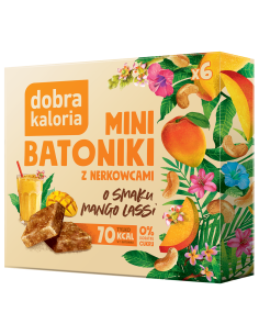 Mini batoniki z nerkowcami o smaku mango lassi - 102g - DOBRA KALORIA