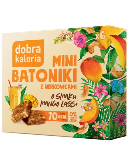Mini batoniki z nerkowcami o smaku mango lassi - 102g - DOBRA KALORIA