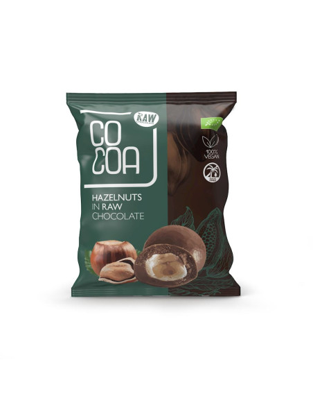 Orzechy Laskowe w Surowej Czekoladzie Bio - 70g - Cocoa