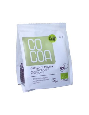 Orzechy Laskowe w Czekoladzie Kokosowej Bio - 70g - Cocoa