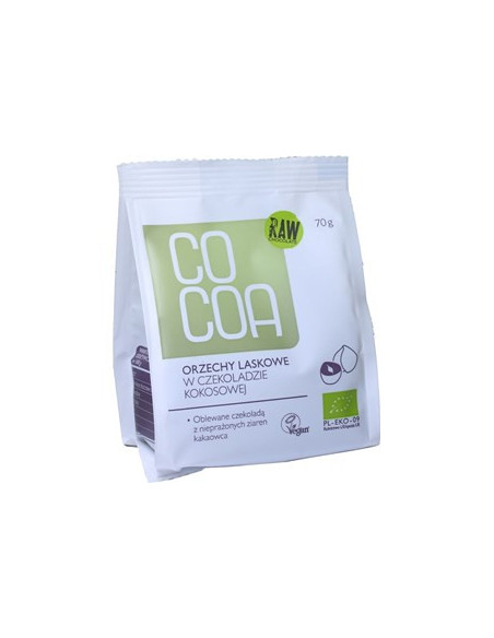 Orzechy Laskowe w Czekoladzie Kokosowej Bio - 70g - Cocoa