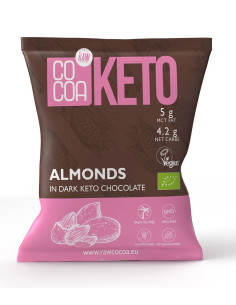 Migdały w czekoladzie keto z olejem MCT bez cukru Bio - 70g - Cocoa
