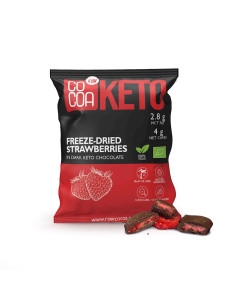 Truskawki w czekoladzie ciemnej bez cukru keto Bio - 40g - Cocoa