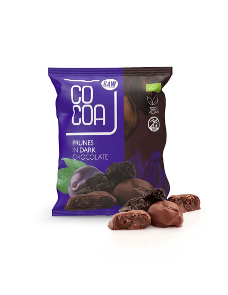 Sliwki kalifornijskie w czekoladzie ciemnej Bio - 70g - Cocoa