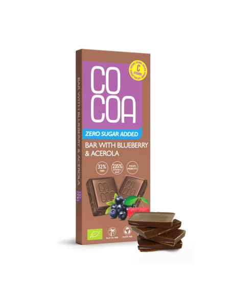 Czekolada bez cukru acerola jagoda Bio - 40g - Cocoa