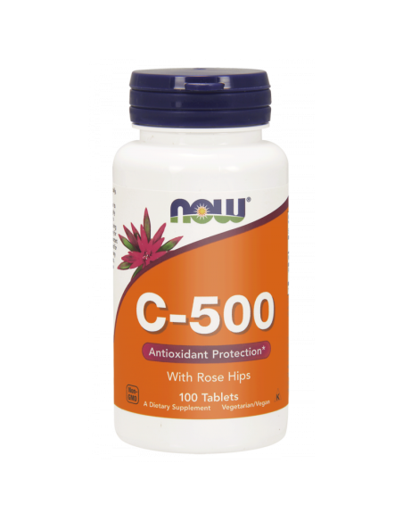 Witamina C 500mg Plus Rose Hips 40mg - 100tabl - Now Foods
