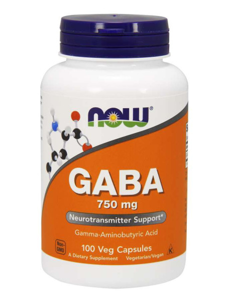 GABA 750mg - 100kaps - Now Foods