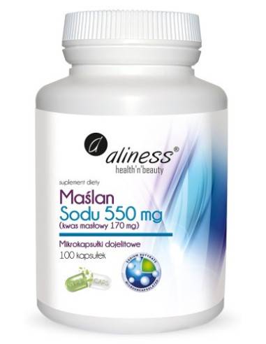 Maślan Sodu 550mg - 100 vegekaps - Aliness