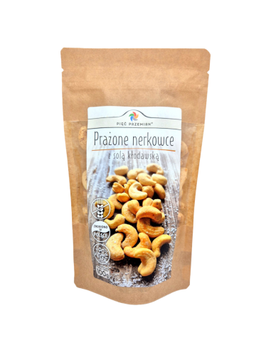 Orzechy nerkowca z solą kłodawską - 100g - Pięć Przemian