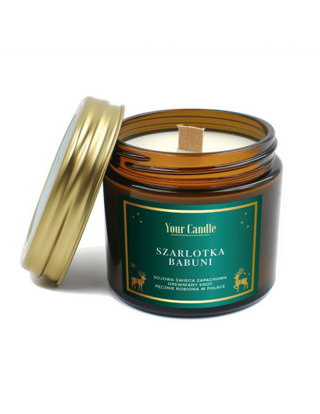 Świeca sojowa zapachowa z drewnianym knotem szarlotka babuni - 120ml - Your Candle