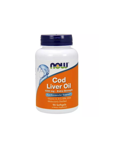 Cod liver oil 1000mg - 90kaps - Now Foods
