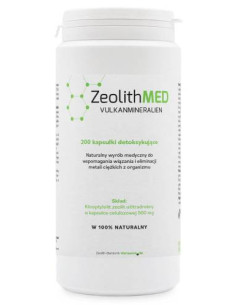Klinoptylolit zeolit ultradrobny w kapsułce celulozowej 500mg - 200kaps - ZEOLITHMED
