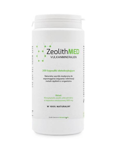 Klinoptylolit zeolit ultradrobny w kapsułce celulozowej 500mg - 200kaps - ZEOLITHMED