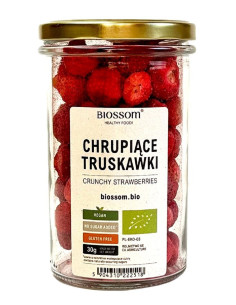 Truskawki liofilizowane chrupiące bezglutenowe bio - 30g - Biossom