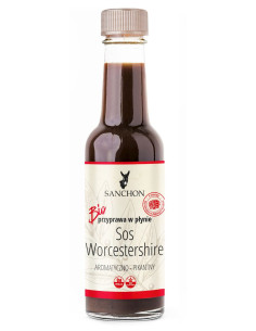 Przyprawa w płynie worcestershire wegańska bezglutenowa bio - 140ml - Sanchon