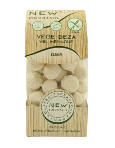 Bezy wegańskie karmelowe bezglutenowe - 50g - New Mountain