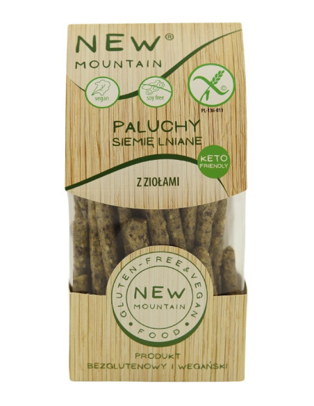 Paluchy z siemieniem lnianym i ziołami bezglutenowe - 200g - New Mountain