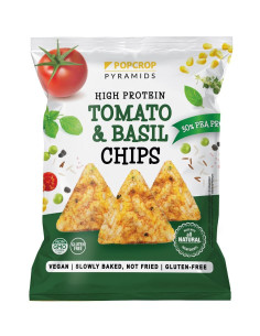 Chrupki piramidki proteinowe pomidor z bazylią bezglutenowe - 60g - Popcrop
