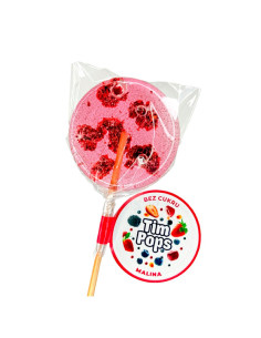 Lizak o smaku malinowym bez cukru - 18g - Timpops