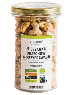 Mix orzechów w przyprawach fair trade bezglutenowe bio - 250g - Biossom