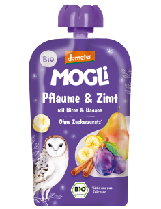 Mus śliwka gruszka jabłko banan cynamon bez dodatku cukrów - 100g - Mogli