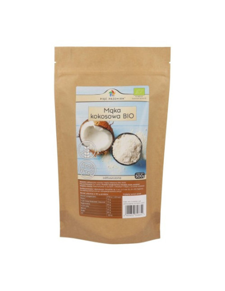 Mąka Kokosowa Bezglutenowa Bio - 500g - Pięć Przemian