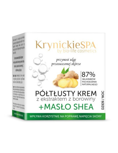 Krem borowinowy, Półtłusty + Masło Shea Krynickie Spa - 50ml - Bio Life Cosmetics