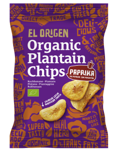 Chipsy z Plantana paprykowe bezglutenowe Bio - 80g - El Origen