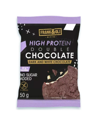 Ciastko proteinowe - podwójna czekolada ciemna i biała - 50g - Frank&Oli