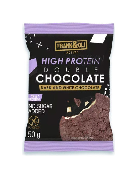 Ciastko proteinowe - podwójna czekolada ciemna i biała - 50g - Frank&Oli