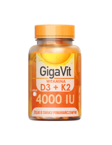Żelki D3+K2 4000iu o smaku pomarańczowym - 60szt - Asepta