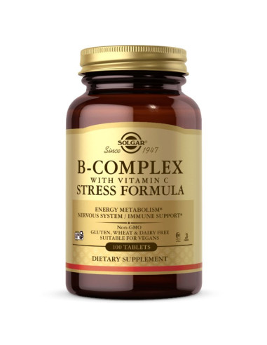 Witamina B complex z witaminą C stress formula - 100tabl - Solgar