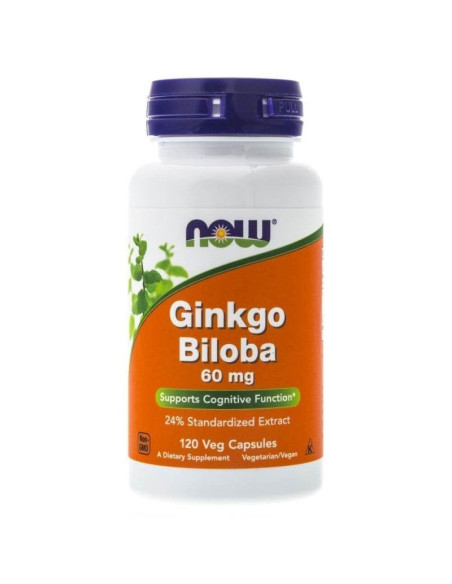 Ginkgo Biloba 60mg - 120 kaps - Now Foods