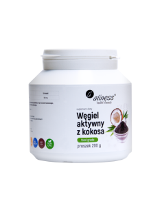 Węgiel z kokosa proszek - 200g -  Aliness