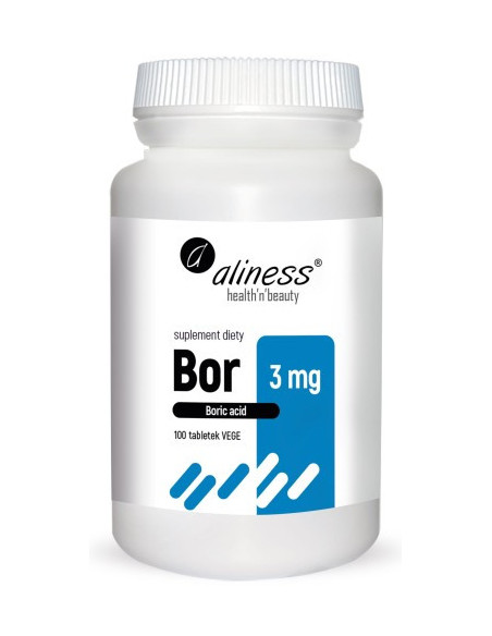 Bor (kwas borowy) 3mg - 100 tabletek - Aliness