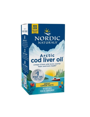Olej z wątroby arktycznego dorsza o smaku cytrynowym - 90 kaps - Nordic Naturals