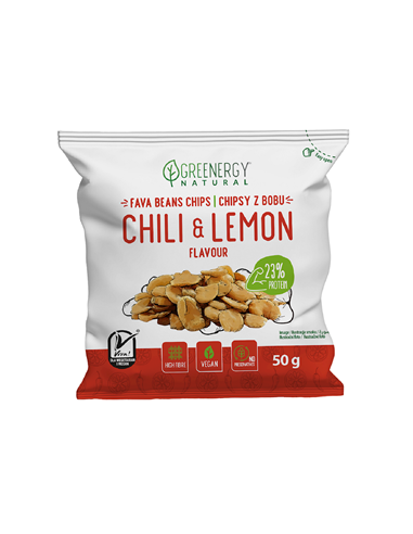 Chipsy z bobu chili z cytryną - 60g - Greenergy